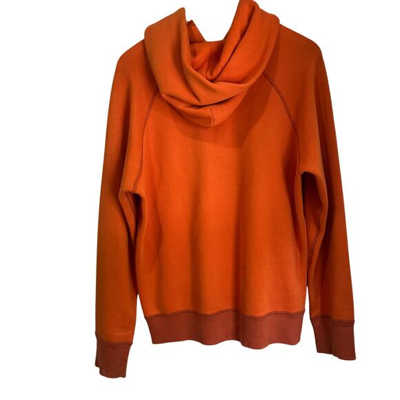 VTG Y2K Abercrombie & Fitch Orange Distressed Hoodie  Sweatshirt Sz M - Picture 2 of 10